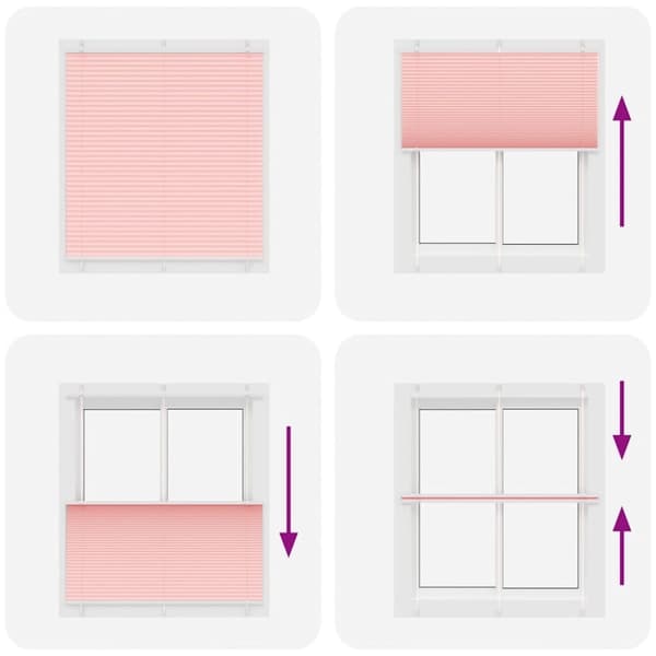 vidaXL plisségardin Rosa 115x150 cm Stoff Bredde 114,4 cm Polyester