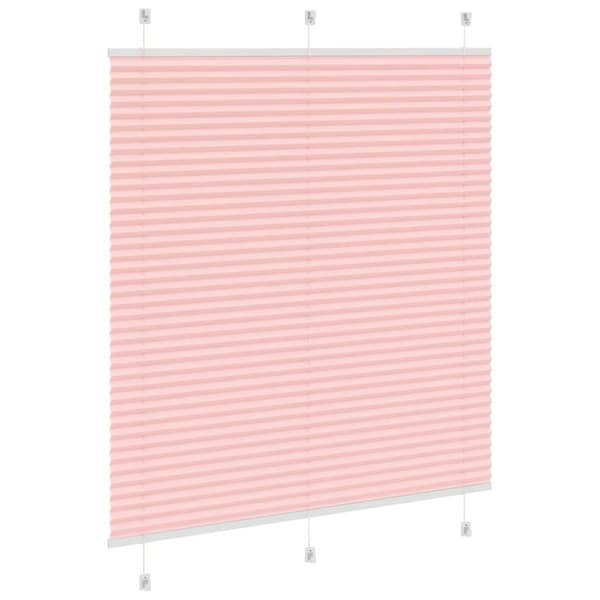 vidaXL Plisségardin Lyserød 115x100 cm Stofbredde 114,4 cm Polyester