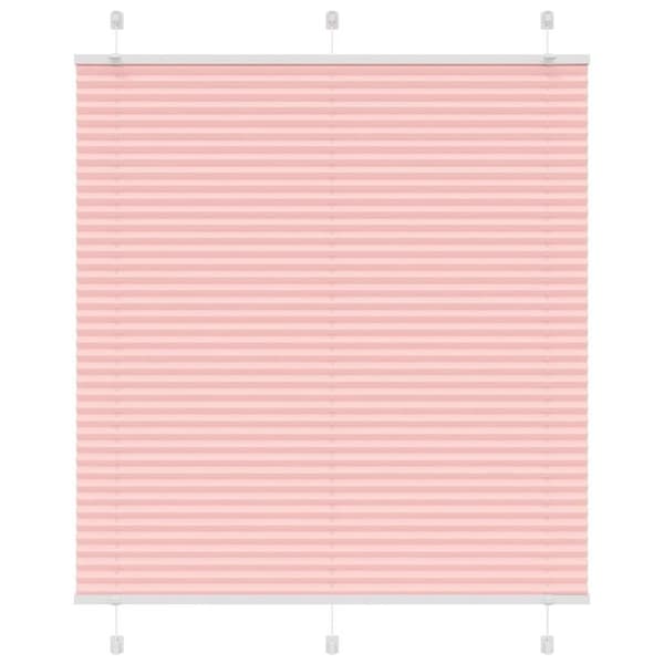 vidaXL Plisségardin Lyserød 115x100 cm Stofbredde 114,4 cm Polyester