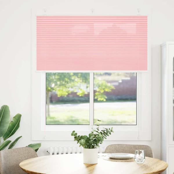vidaXL Plisségardin Lyserød 120x150 cm Stofbredde 119,4 cm Polyester