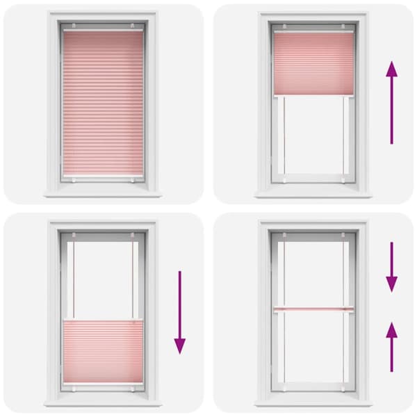 vidaXL plisségardin Rosa 75x100 cm Stoff Bredde 74,4 cm Polyester