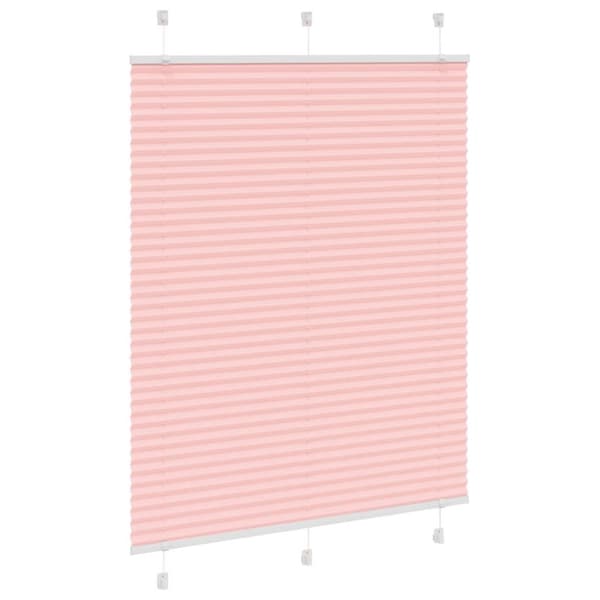 vidaXL Plisserad persienn rosa 105x100 cm tyg bredd 104,4cm polyester