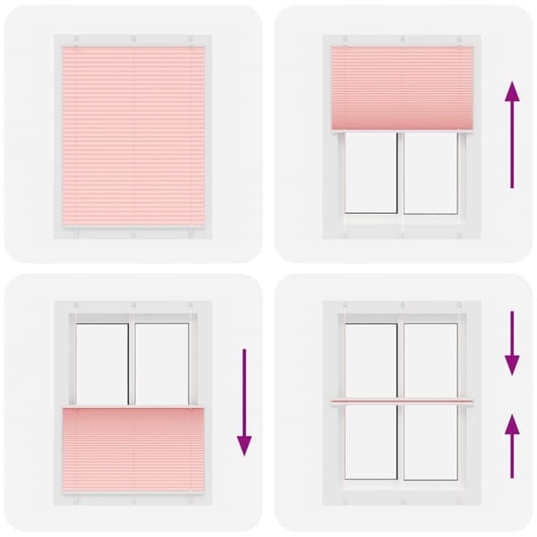 vidaXL Plisserad persienn rosa 105x100 cm tyg bredd 104,4cm polyester