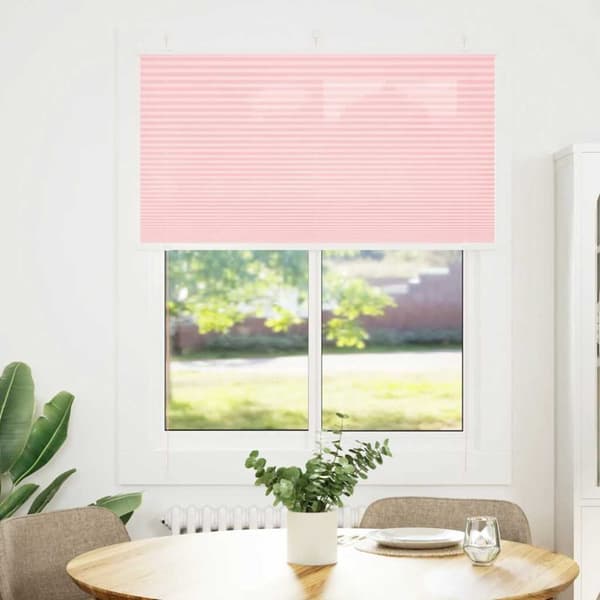 vidaXL Plisserad persienn rosa 105x100 cm tyg bredd 104,4cm polyester