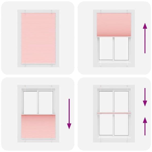 vidaXL plisségardin Rosa 85x150 cm Stoff Bredde 84,4 cm Polyester