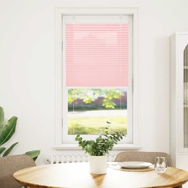 vidaXL Plisségardin Lyserød 60x100 cm Stofbredde 59,4 cm Polyester