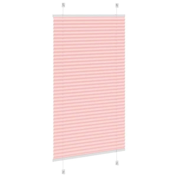 vidaXL Plisségardin Lyserød 75x100 cm Stofbredde 74,4 cm Polyester
