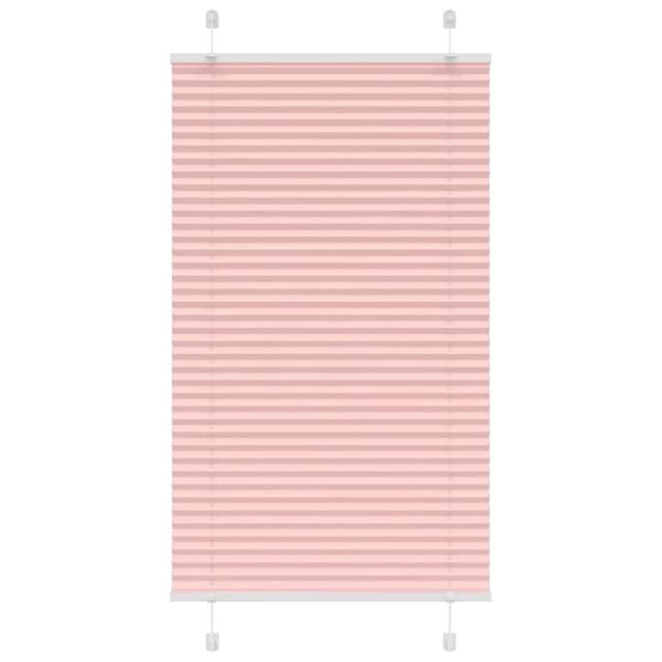 vidaXL Plisségardin Lyserød 75x100 cm Stofbredde 74,4 cm Polyester