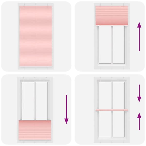 vidaXL Plisserad persienn rosa 110x200 cm tyg bredd 109,4cm polyester