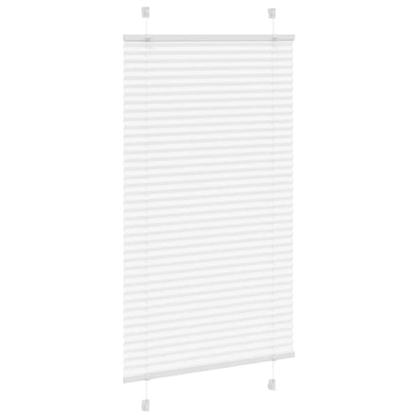 vidaXL Plisségardin Hvid 75x150 cm Stofbredde 74,4 cm Polyester
