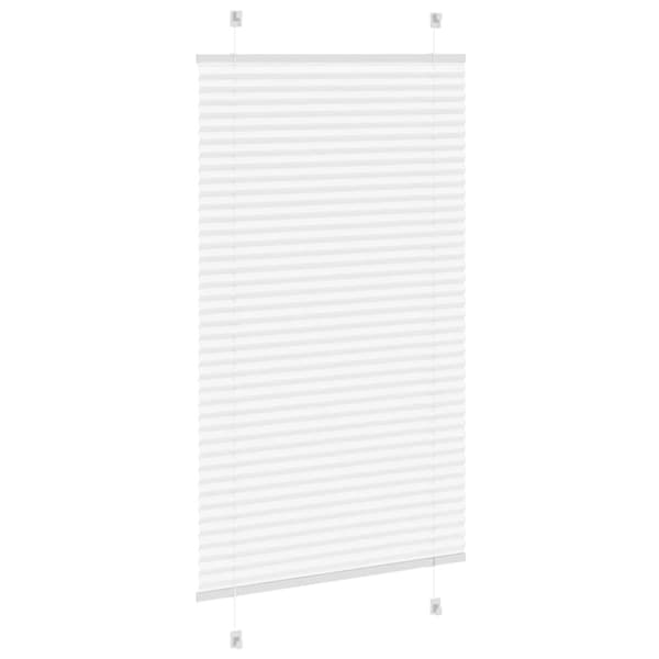 vidaXL Plisségardin Hvid 75x150 cm Stofbredde 74,4 cm Polyester