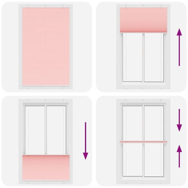 vidaXL plisségardin Rosa 115x200 cm Stoff Bredde 114,4 cm Polyester