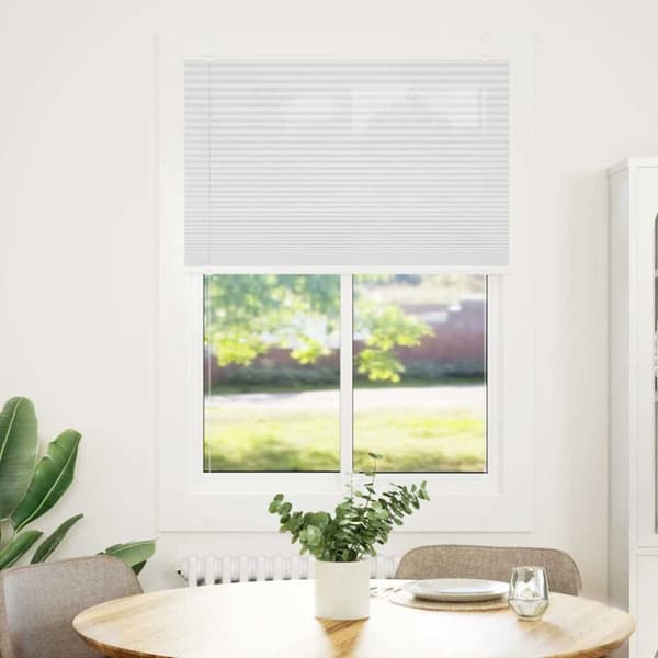 vidaXL Plisségardin Hvid 85x150 cm Stofbredde 84,4 cm Polyester