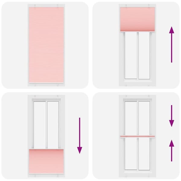 vidaXL plisségardin Rosa 85x200 cm Stoff Bredde 84,4 cm Polyester