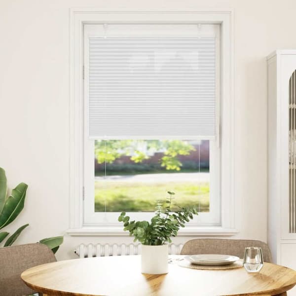 vidaXL Plisségardin Hvid 75x100 cm Stofbredde 74,4 cm Polyester