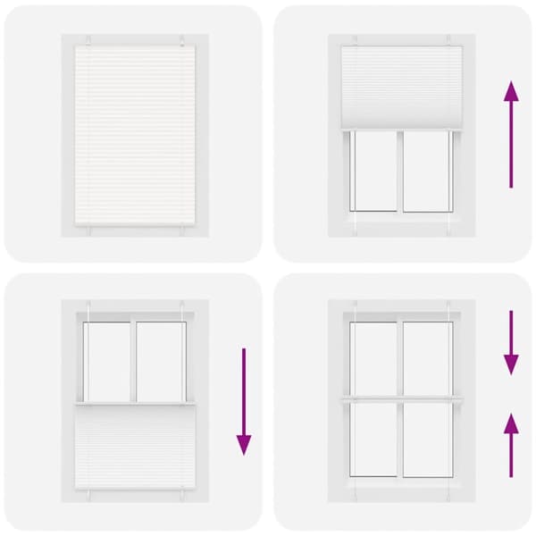 vidaXL plisségardin Hvit 90x100 cm Stoff Bredde 89,4 cm Polyester