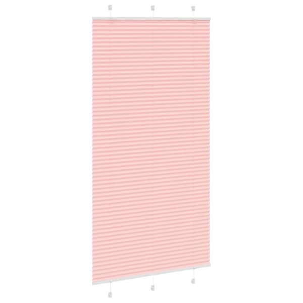 vidaXL Plisségardin Lyserød 105x200 cm Stofbredde 104,4 cm Polyester
