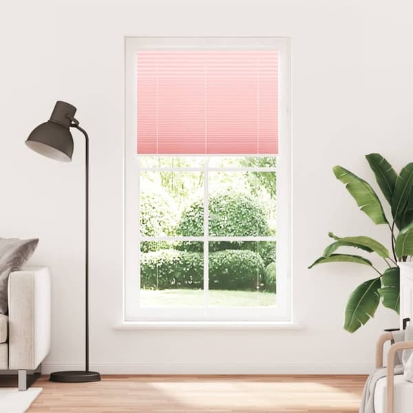 vidaXL Plisségardin Lyserød 105x200 cm Stofbredde 104,4 cm Polyester