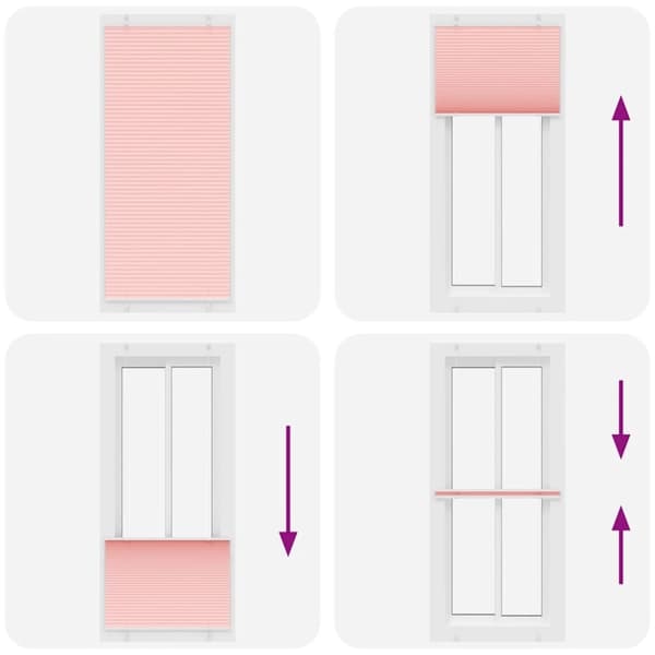 vidaXL plisségardin Rosa 95x200 cm Stoff Bredde 94,4 cm Polyester