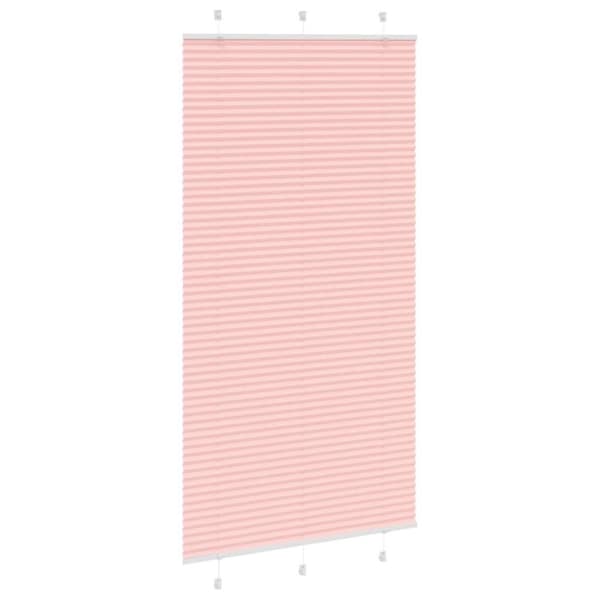 vidaXL Plisségardin Lyserød 100x200 cm Stofbredde 99,4 cm Polyester