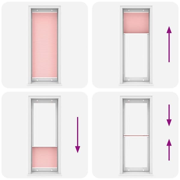 vidaXL plisségardin Rosa 80x200 cm Stoff Bredde 79,4 cm Polyester