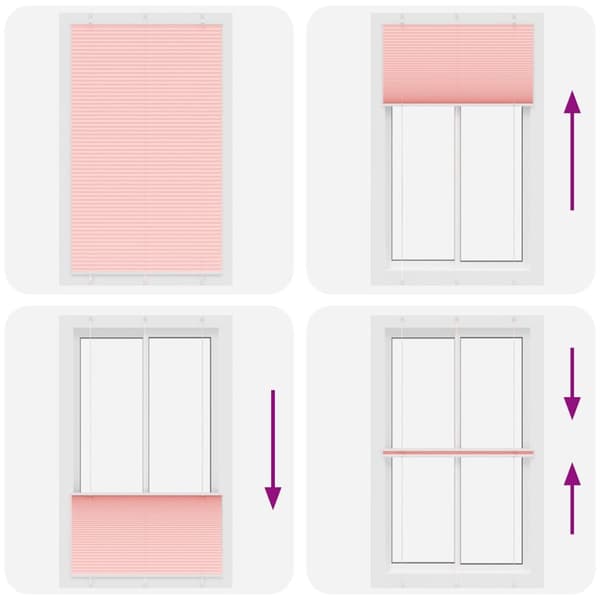 vidaXL plisségardin Rosa 120x200 cm Stoff Bredde 119,4 cm Polyester