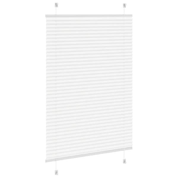 vidaXL Plisségardin Hvid 85x100 cm Stofbredde 84,4 cm Polyester