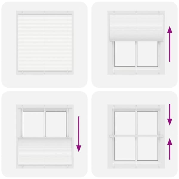 vidaXL plisségardin Hvit 115x150 cm Stoff Bredde 114,4 cm Polyester