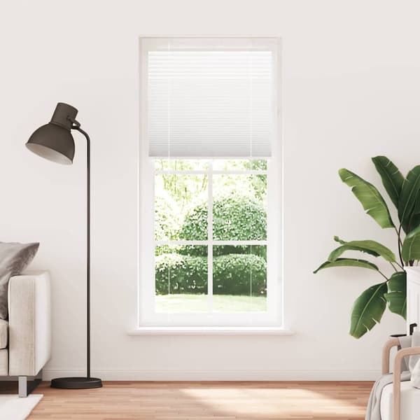 vidaXL Plisségardin Hvid 95x200 cm Stofbredde 94,4 cm Polyester