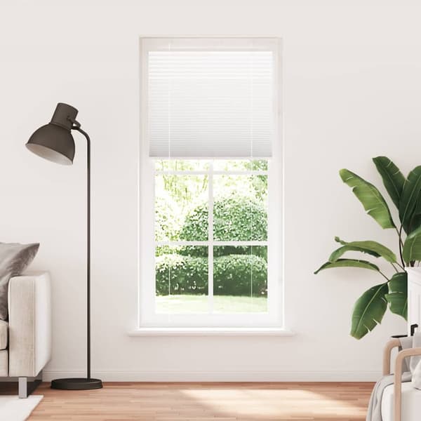 vidaXL Plisserad persienn vit 95x200 cm tyg bredd 94,4 cm polyester