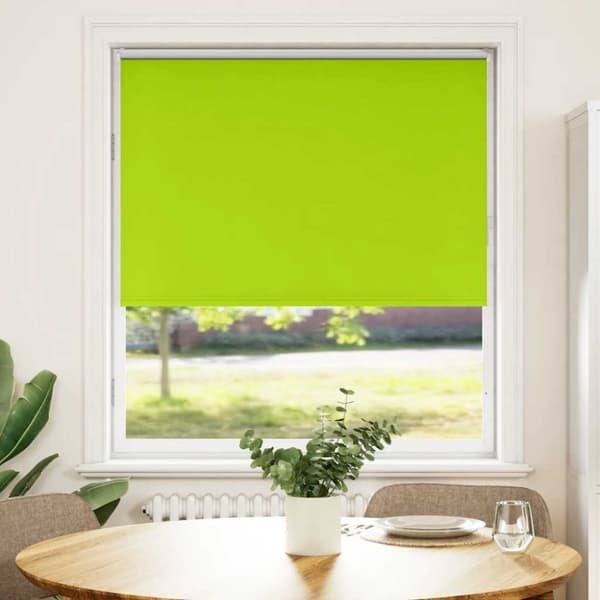 Rullgardin mörkläggning blad grön 100x130 cm tyg bredd 95,7 cm