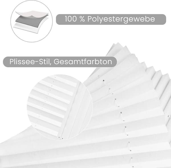 Rootz plisségardin med sugkoppar - Vikbar fönsterskärm - Genomskinlig fönstertäckning - Höjdjusterbar - Enkel installation - 50cm x 120cm