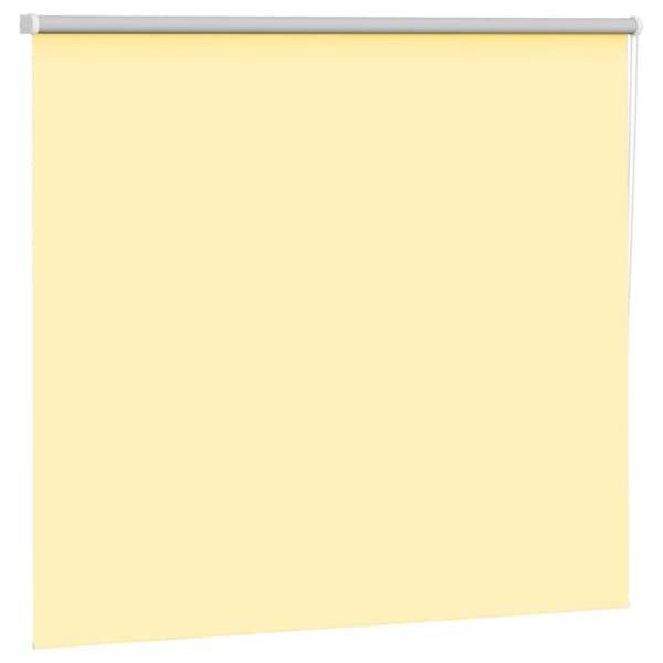 vidaXL Rullgardin mörkläggningsgul 130x130 cm tyg bredd 126,6 cm