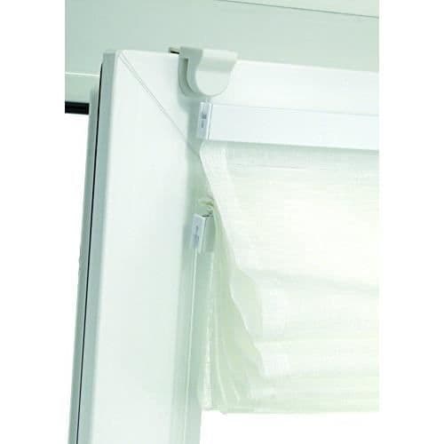 GARDINIA Rullgardin i Clipser, Transparent, Monteringskit ingår, Rullgardin med 2 EASYFIX-skenor, Vit, 70 x 140 cm 3392