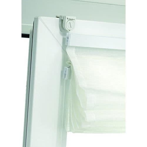 GARDINIA Rullgardin i Clipser, Transparent, Monteringskit ingår, Rullgardin med 2 EASYFIX-skenor, Vit, 70 x 140 cm 3392