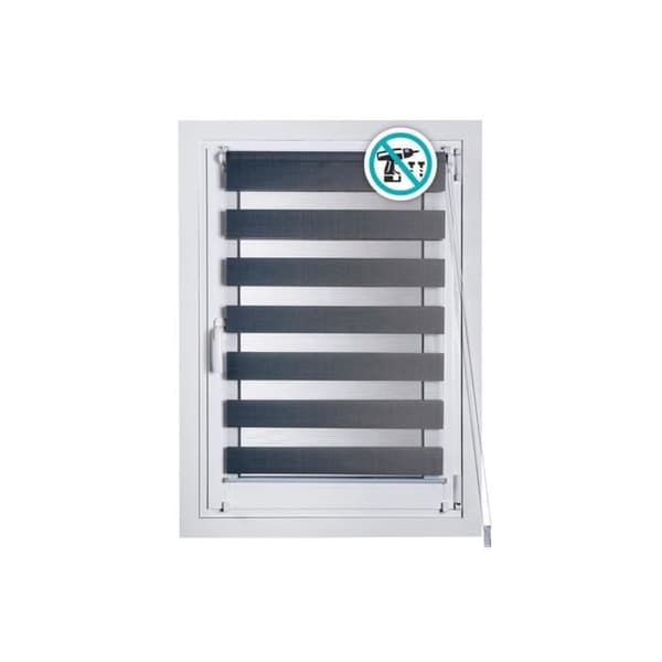 Clip&amp;Fix Blind Night&amp;Day Silver 150X180Cm - RENSON - Night And Day Rullgardin
