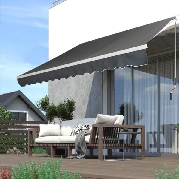 LARS360 Aluminium Balkonggardin – Solskydd – Kassett – 250 x 200 cm – Antracit