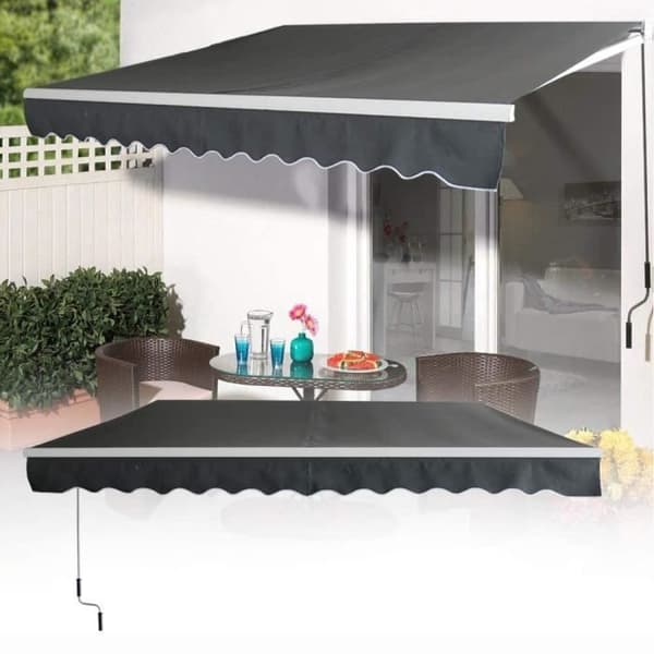 LARS360 Aluminium Balkonggardin – Solskydd – Kassett – 250 x 200 cm – Antracit