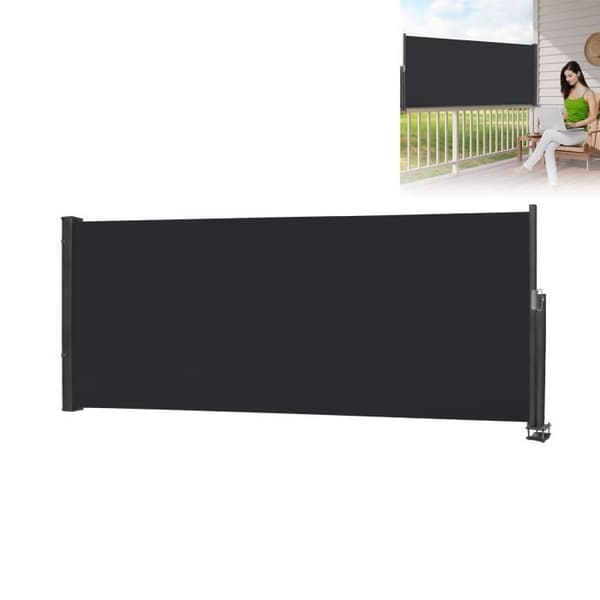 LARS360 Utdragbar sidomarkis Balkong insynsskydd för terrass och balkong UV-skydd vattentät 140x300cm Antracit