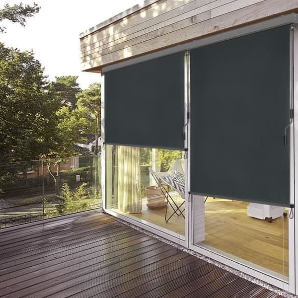 XMTECH Utomhus vertikal markis med vev - 250 x 160 cm - Solskydd - för terrass trädgård