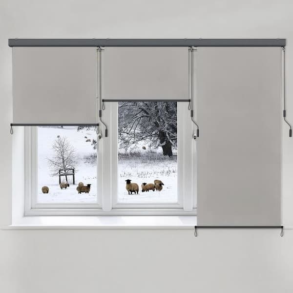YUENFONG Markis med balkong 160 x 250 cm Vertikal markis med vev Solskydd Visuellt skydd, Grå