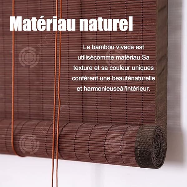 INN Naturlig bambu gardin storlek 1,2x2,1 meter skuggning 60 kastanjefärgade filament interiör exteriör rulljalusier