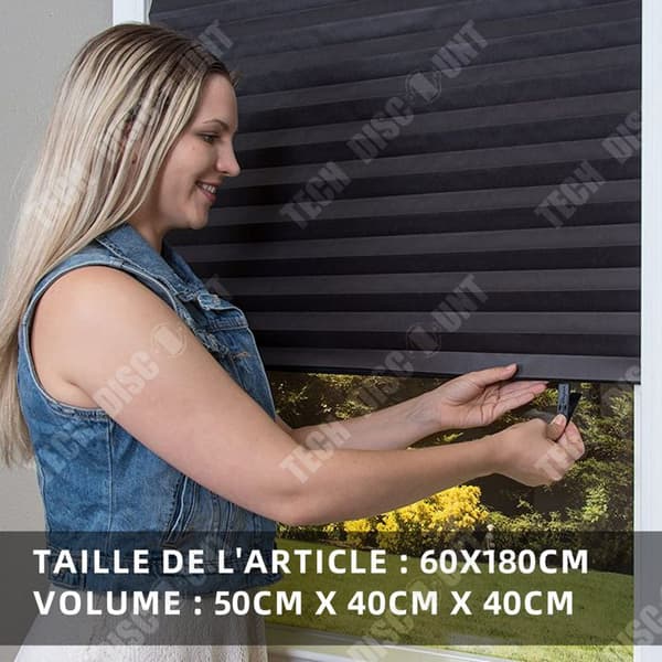 TD 2ST Day Night Rullgardin 60x180cm kort mörkläggningsgardin dubbla gardiner engångs non-woven gardiner no punch black