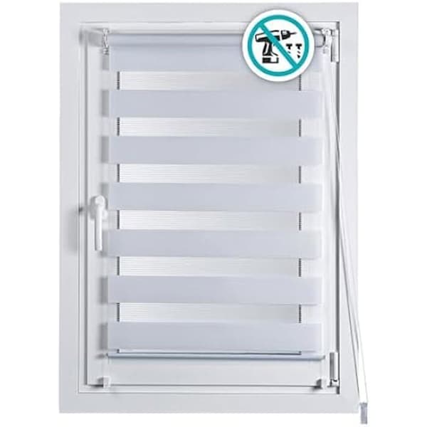 Stor Planet - Clip&amp;Fix Blind Night and Day Vit Stor Planet 75 (L) x 180 (H) cm.