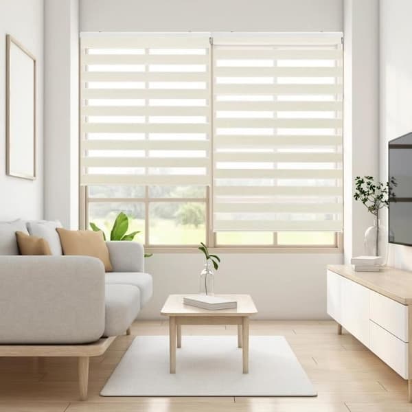 Blinddecor Lira Store enrouleur dag natt tyg dubbel Lin 90 x 180 cm