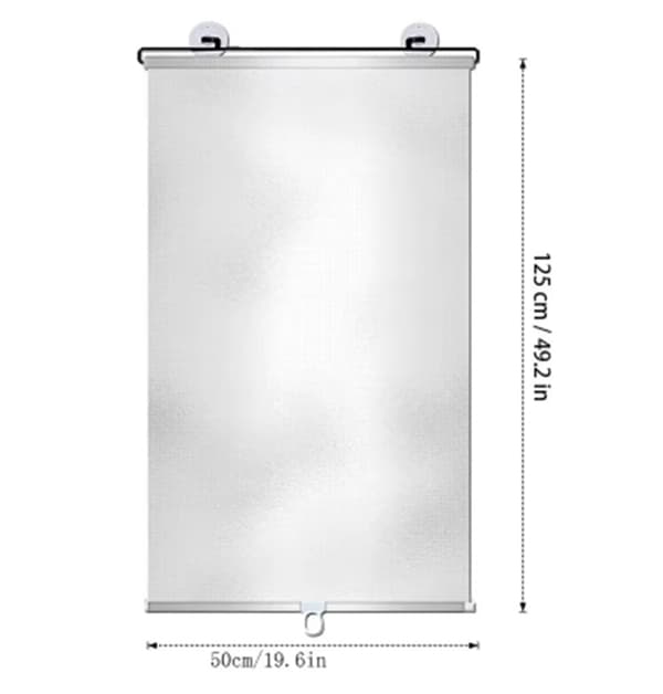 2-pack Rullgardin mörkläggningmed Sugkoppar - Teleskopiska Portabla Solskydd Rullgardin, Silver