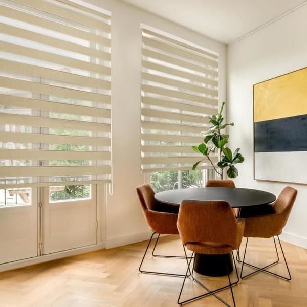 Blindecor Lira Rullgardin dag och natt tyg dubbelsidig, färg Beige, zebrarullgardin 120 x 250 cm