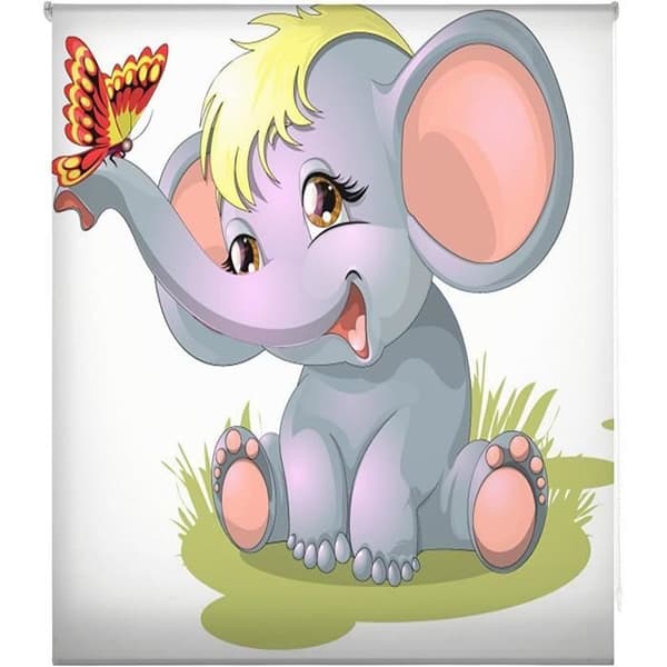 Butik Genomskinlig digital rullgardin för Barn Elefant 130 x 180 cm W-I-85017