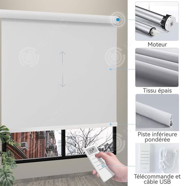 INN Rullgardin dag och natt utan borrning elektrisk 70x150cm med fjärrkontroll rullgardin mörkläggande termisk mörkläggande rullgardin