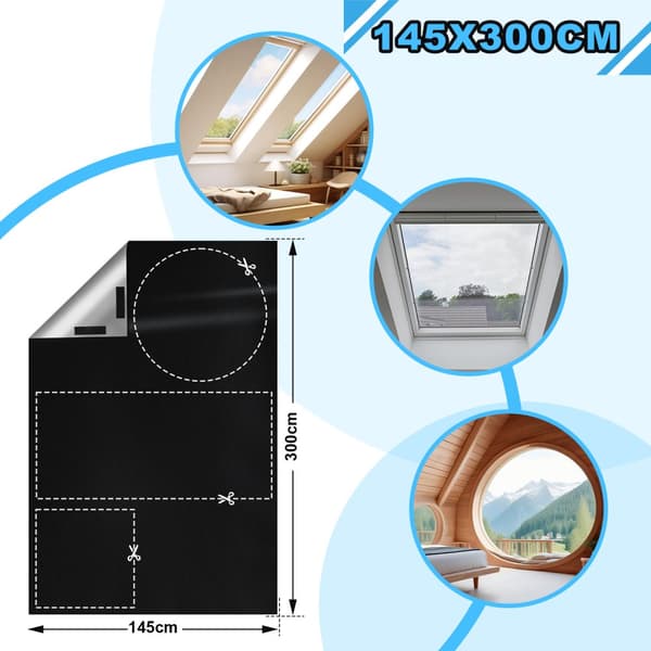 Fönster mörkläggningstyg takfönster mörkläggande solskydd 100% takfönster, 300*145cm